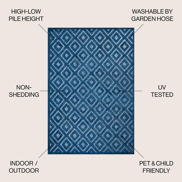 Portmany Neutral Diamond Trellis Indoor/outdoor Area Rug